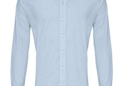 Men´s Long Sleeve Fitted Poplin Shirt Light Blue