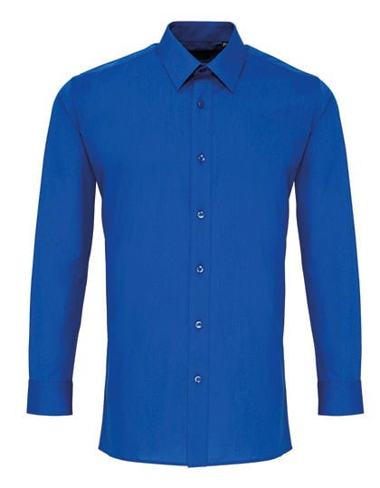 Men´s Long Sleeve Fitted Poplin Shirt Royal Blue