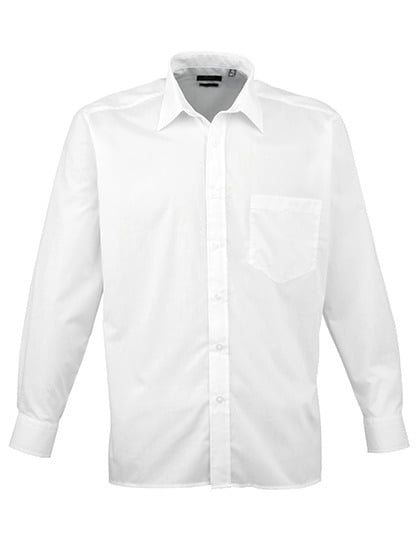 Men´s Poplin Long Sleeve Shirt Weiss