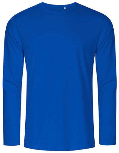 Men´s Roundneck T-Shirt Long Sleeve Azure Blue