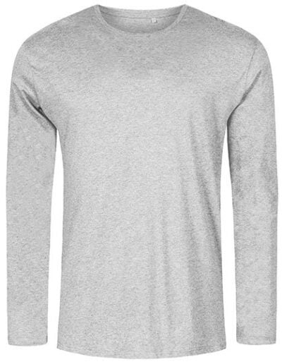 Men´s Roundneck T-Shirt Long Sleeve Heather Grey