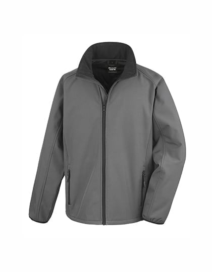 Printable Soft Shell Jacket Charcoal Black