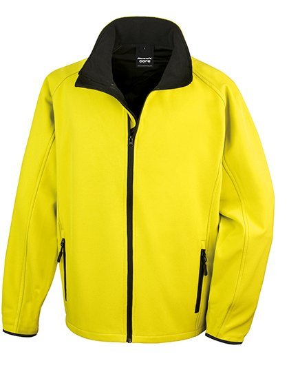 Printable Soft Shell Jacket Yellow Black
