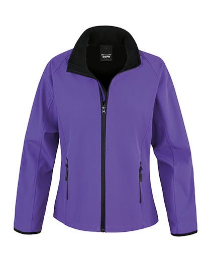 Women´s Printable Soft Shell Jacket Purple Black