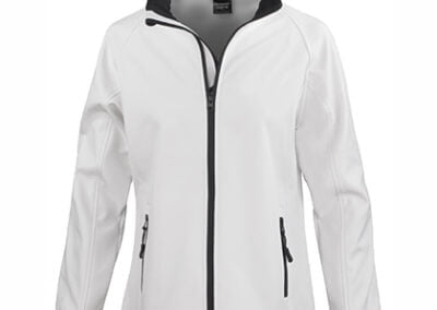 Women´s Printable Soft Shell Jacket White Black
