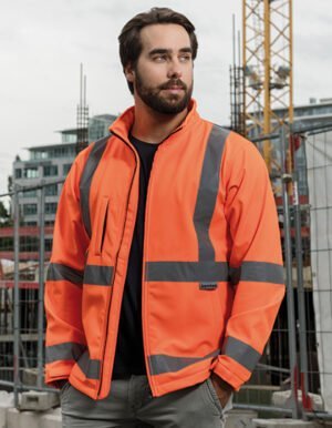 Hi-Vis Safety Softshell Jacket Turku ist die perfekte Wahl für Arbeiter, die nach einer leichten, sichtbaren und wasserdichten Arbeitsjacke suchen.
