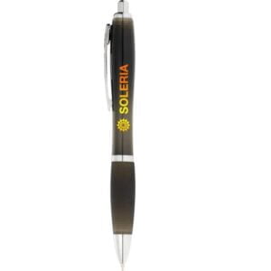 Kugelschreiber farbig mit schwarzem Griff mit Logo