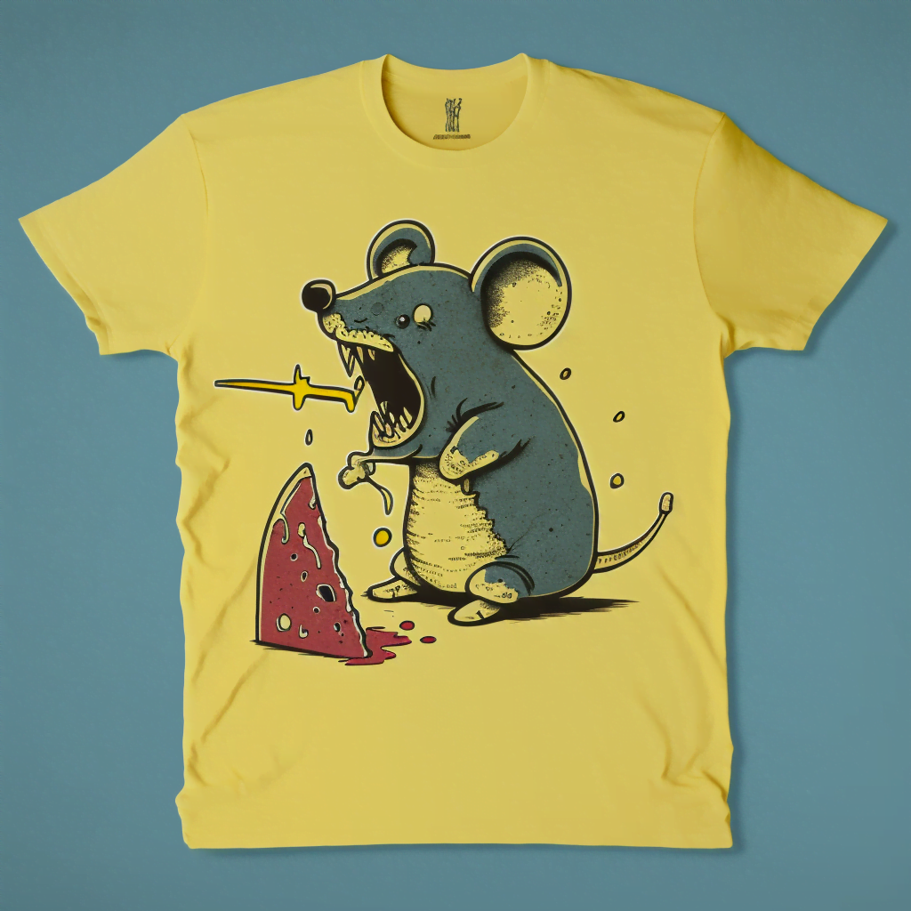 Gelbes T-Shirt mit Maus als Aufdruck
