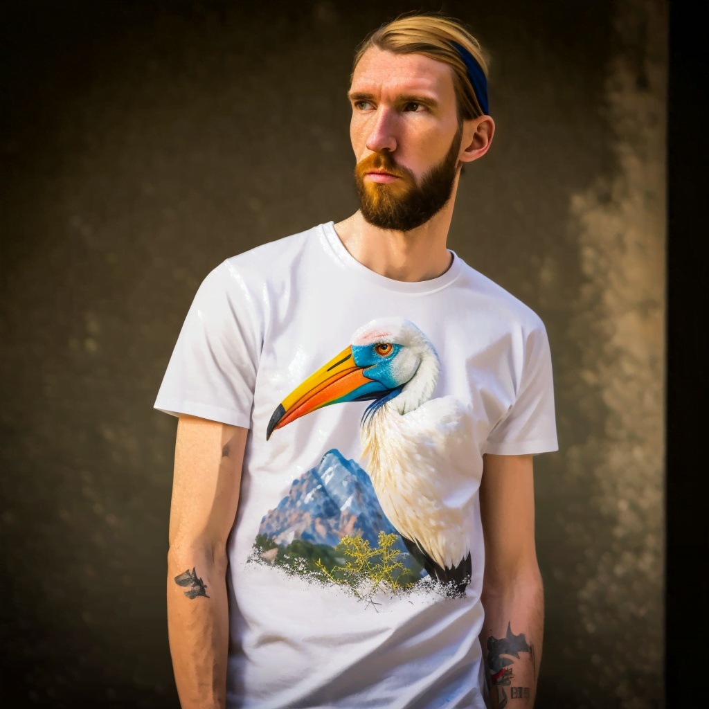 Personalisierte T-Shirts mit einem Storch bedruckt