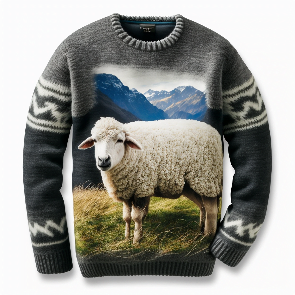 Schweizer Pullover mit Fantasie Druck