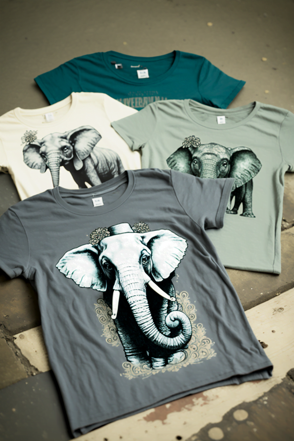 bedruckte T-Shirts mit elefantenmotiv