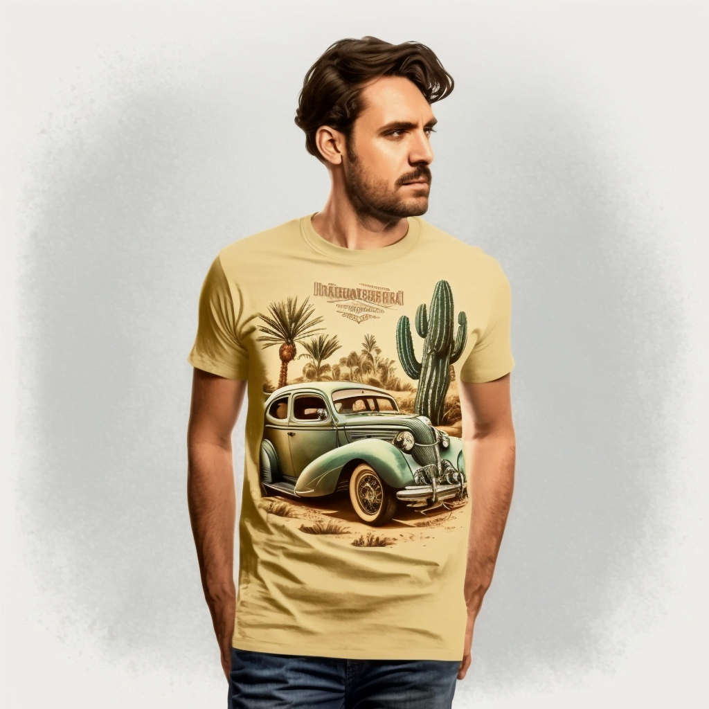 Autos auf Vintage T-Shirts drucken