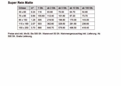 Teppich Preisliste 2